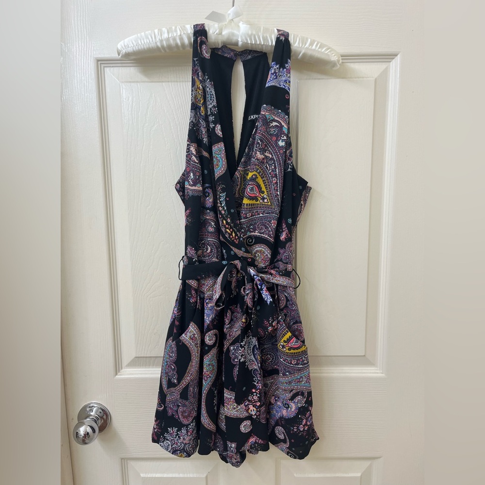 Express Black Paisley Pattern Dress